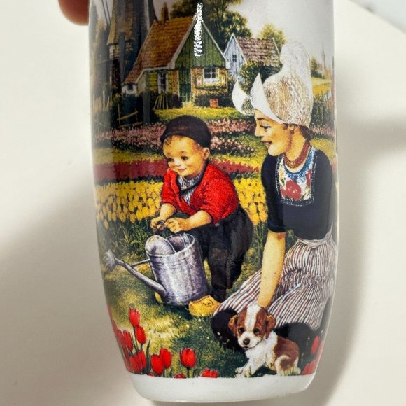 Set 2 Tall Holland Cup Mug Children Windmill Tulips 4.5" All Dutch by TS Holland - Picture 12 of 16